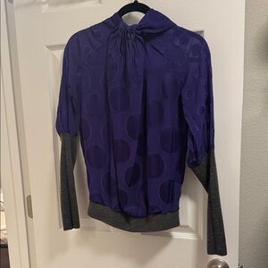 Moschino Purple and Gray Patterned Blouse